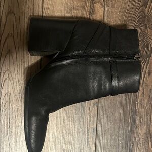 Franco Sarto Sleek Black Ankle Booties